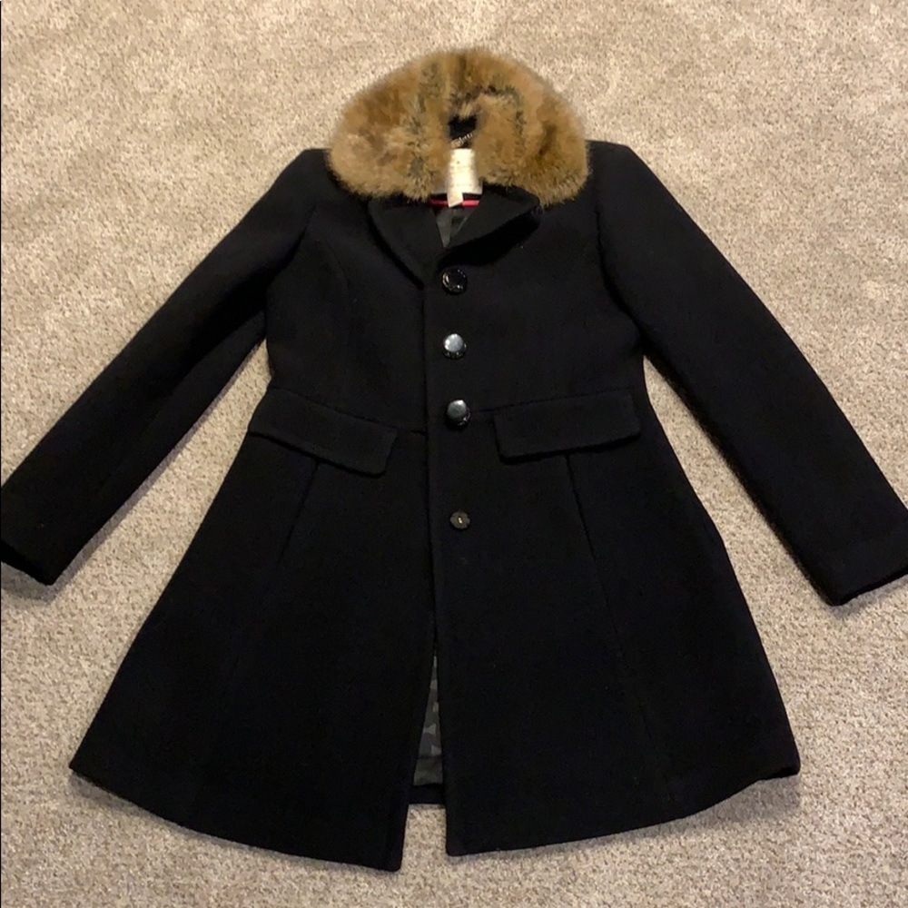 Kate spade faux fur collar pea-coat